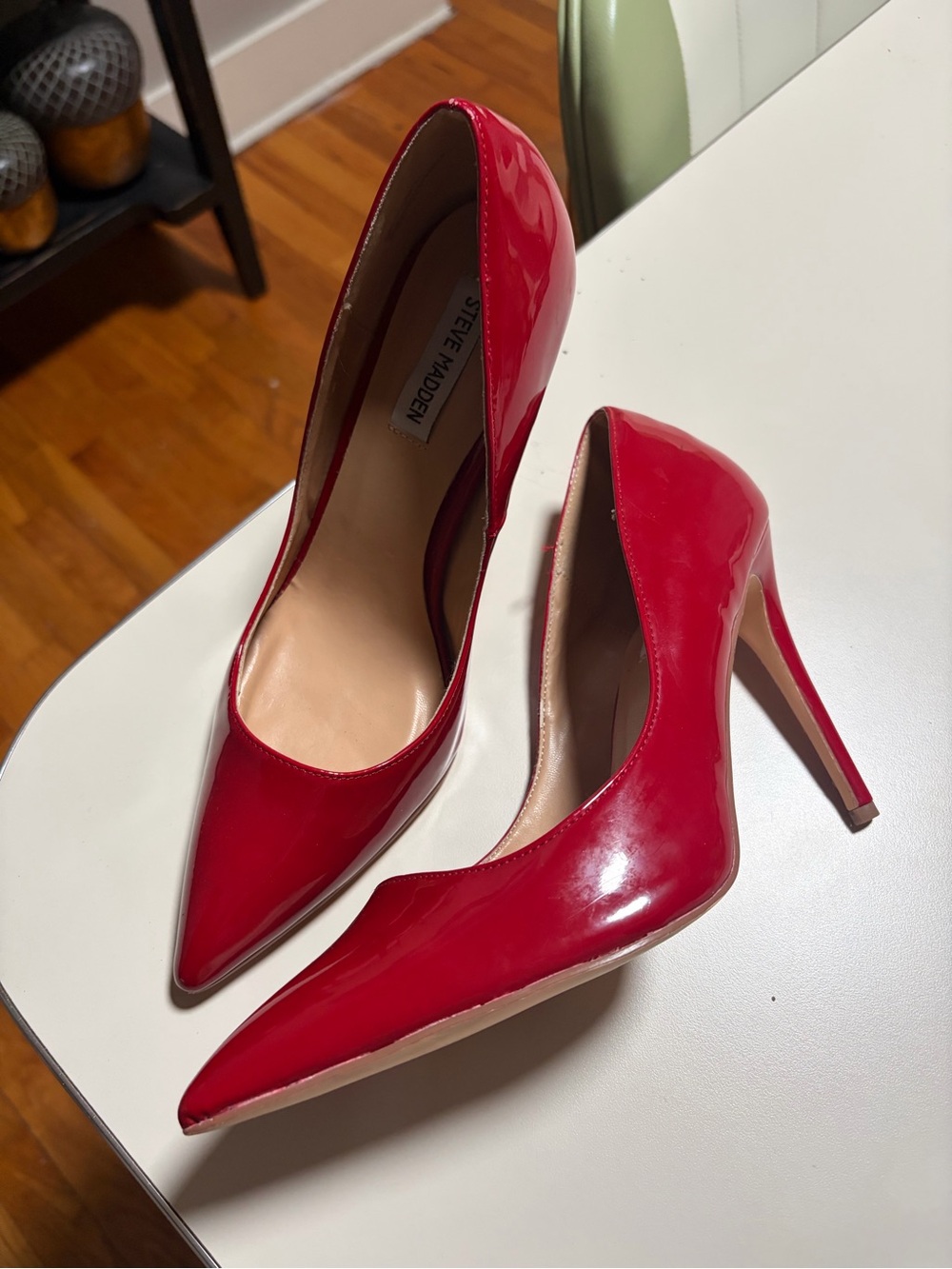 Steve Madden Red Patent Pointed-Toe Stiletto Heels